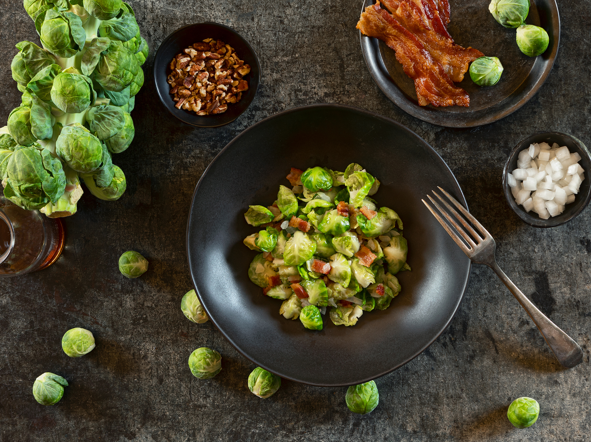 Brussels Sprouts (Petals with Bacon & Onion)